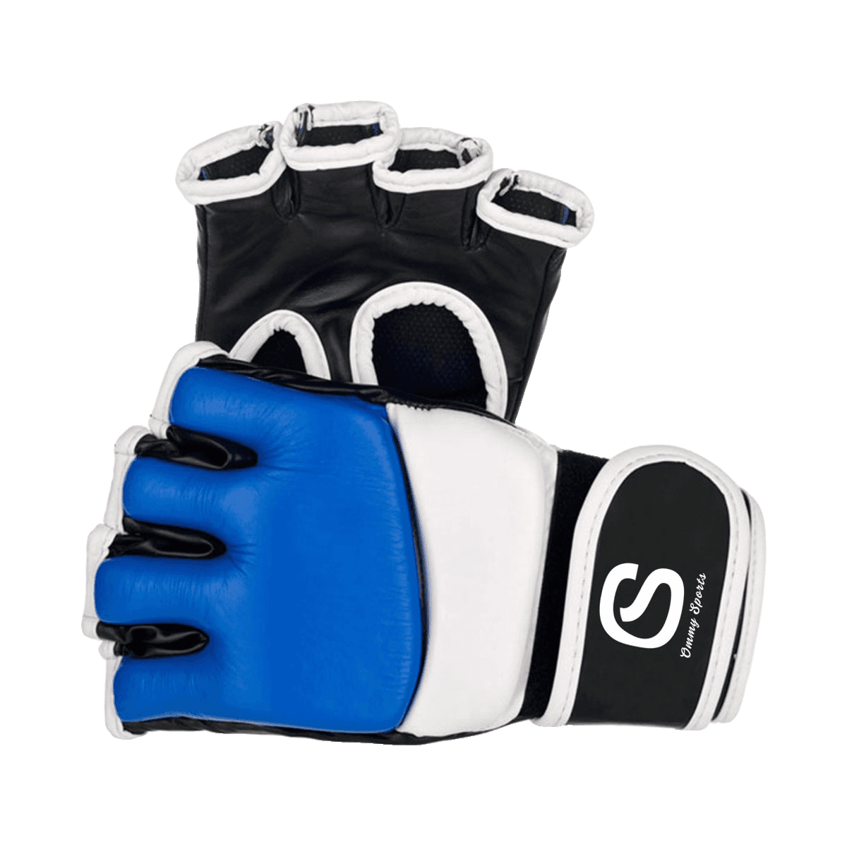 Black, white & blue MMA gloves, ART 0503